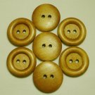 Lot 24 pcs 48L Handmade Wood Round Brown Buttons Premium Quality