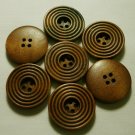 Lot 24 pcs 40L Handmade Wood Layer Round Brown Buttons Premium Quality