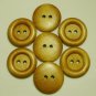 Lot 24 pcs 40L Handmade Wood Round Brown Buttons Premium Quality