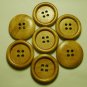 Lot 24 pcs 48L Handmade Wood Round Brown 4 Hole Buttons Premium Quality
