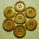 Lot 24 pcs 40L Handmade Wood Round Brown 4 Hole Buttons Premium Quality