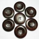 Lot 24 pcs 42L Handmade Wood Round Dark-Brown 4 Hole Buttons Premium Quality
