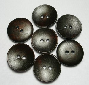 Lot 24 pcs 32L Handmade Wood Round Dark-Brown 2 Hole Buttons Premium Quality