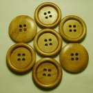 Lot 24 pcs 32L Handmade Wood Round Brown 4 Hole Buttons Premium Quality