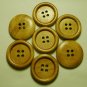 Lot 24 pcs 32L Handmade Wood Round Brown 4 Hole Buttons Premium Quality