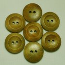 Lot 24 pcs 32L Handmade Wood Round Brown 2 Hole Buttons Premium Quality