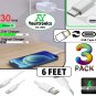 3 PACK 6ft Fast Charger Charging Cables For iPhone 14 13 12 11 X XR Plus Pro Max