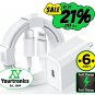 6FT Super Fast Charger Type USB-C Wall Adapter For iPhone 14 13 12 11 X  Pro