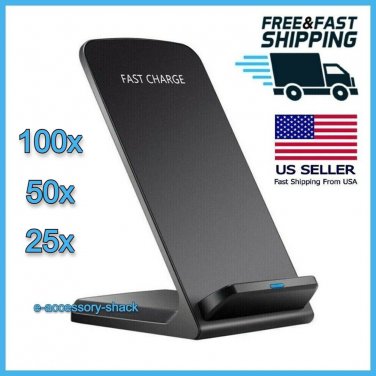 100x BULK WHOLESALE Qi Wireless Fast Charger Charging Pad Stand Samsung iPhone