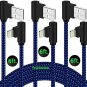 20 PACK 6ft 90 Degree Angle Fast Charging Cable Quick Charger Charge Power Cord