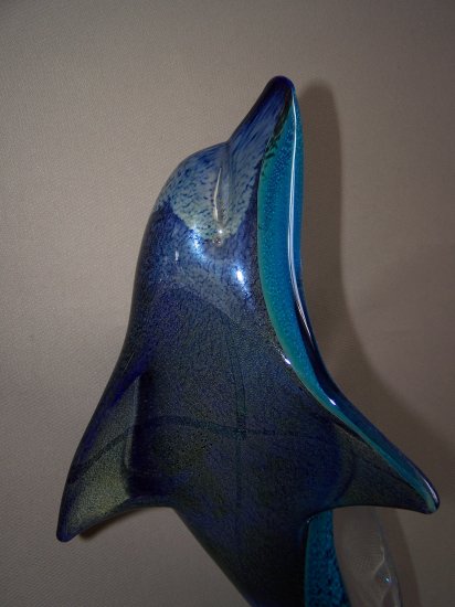 Murano Art Glass Leaping Dolphin By Seguso Viro New