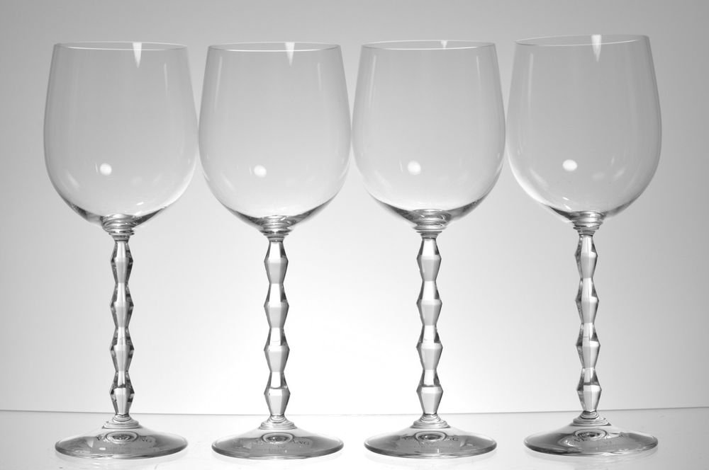 WEDGWOOD Vera Wang Crystal Orient Red Wine Glass Set/4 New