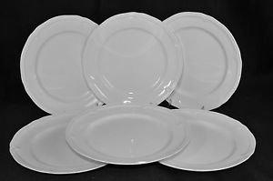 VILLEROY & BOCH Manoir White Dinner Plate Set/6 New