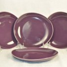 DIANE VON FURSTENBERG DVF Home Pebblestone Eggplant Dessert Plate Set/4 New DIANE VON FURSTENBERG DVF Home Pebblestone Eggplant Dessert Plate Set/4 New
