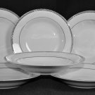 ROYAL DOULTON Platinum Rim Soup Bowl Set/6 Fine Bone China New