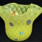 MURANO Art Glass Gambaro & Poggi Handkerchief Murrine Millefiori Yellow Vase New