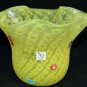 MURANO Art Glass Gambaro & Poggi Handkerchief Murrine Millefiori Yellow Vase New