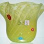 MURANO Art Glass Gambaro & Poggi Handkerchief Murrine Millefiori Yellow Vase New