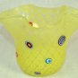 MURANO Art Glass Gambaro & Poggi Handkerchief Murrine Millefiori Yellow Vase New