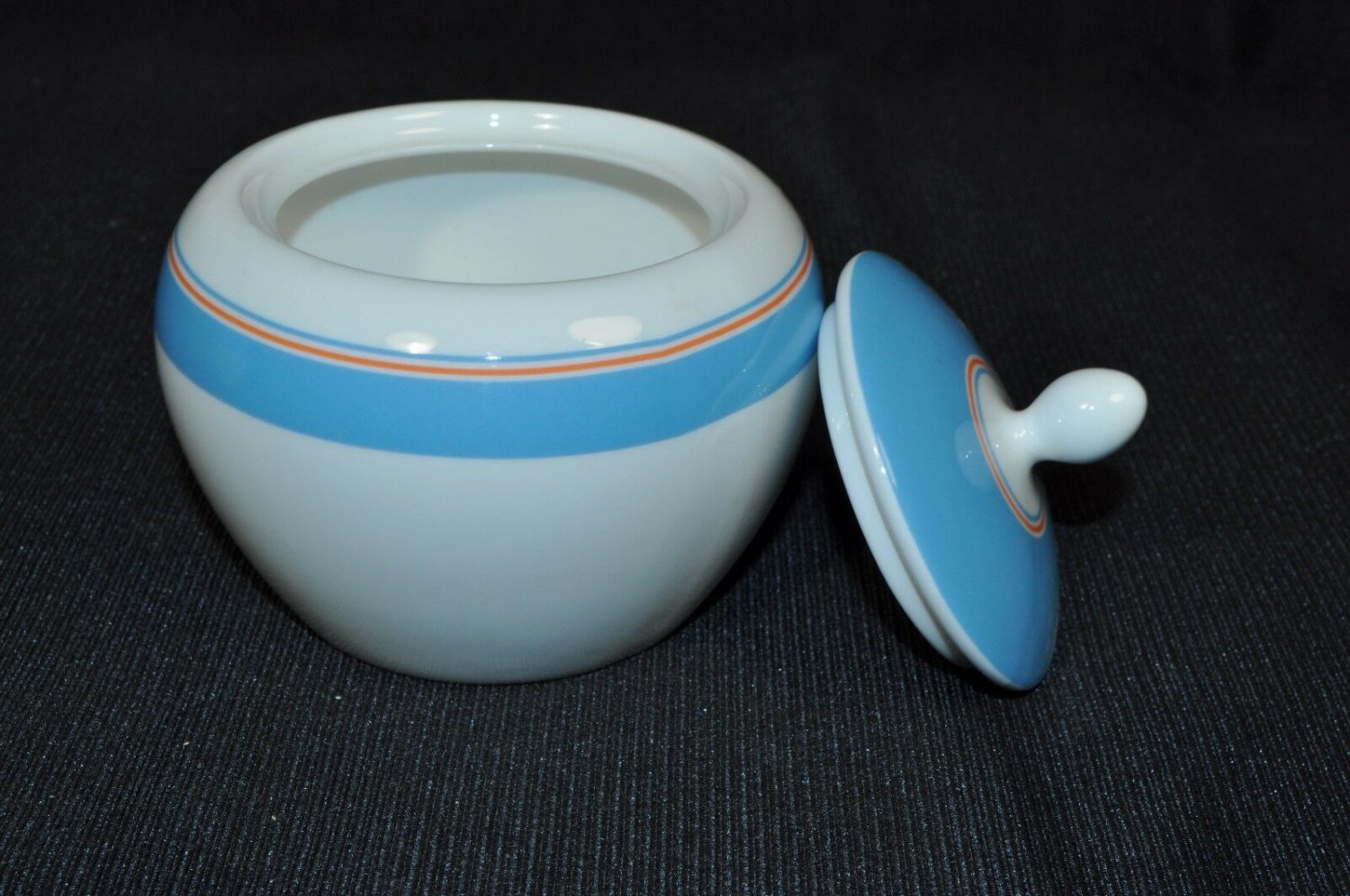 LENOX Kate Spade Cays Stripe Blue Sugar Bowl Creamer Set New