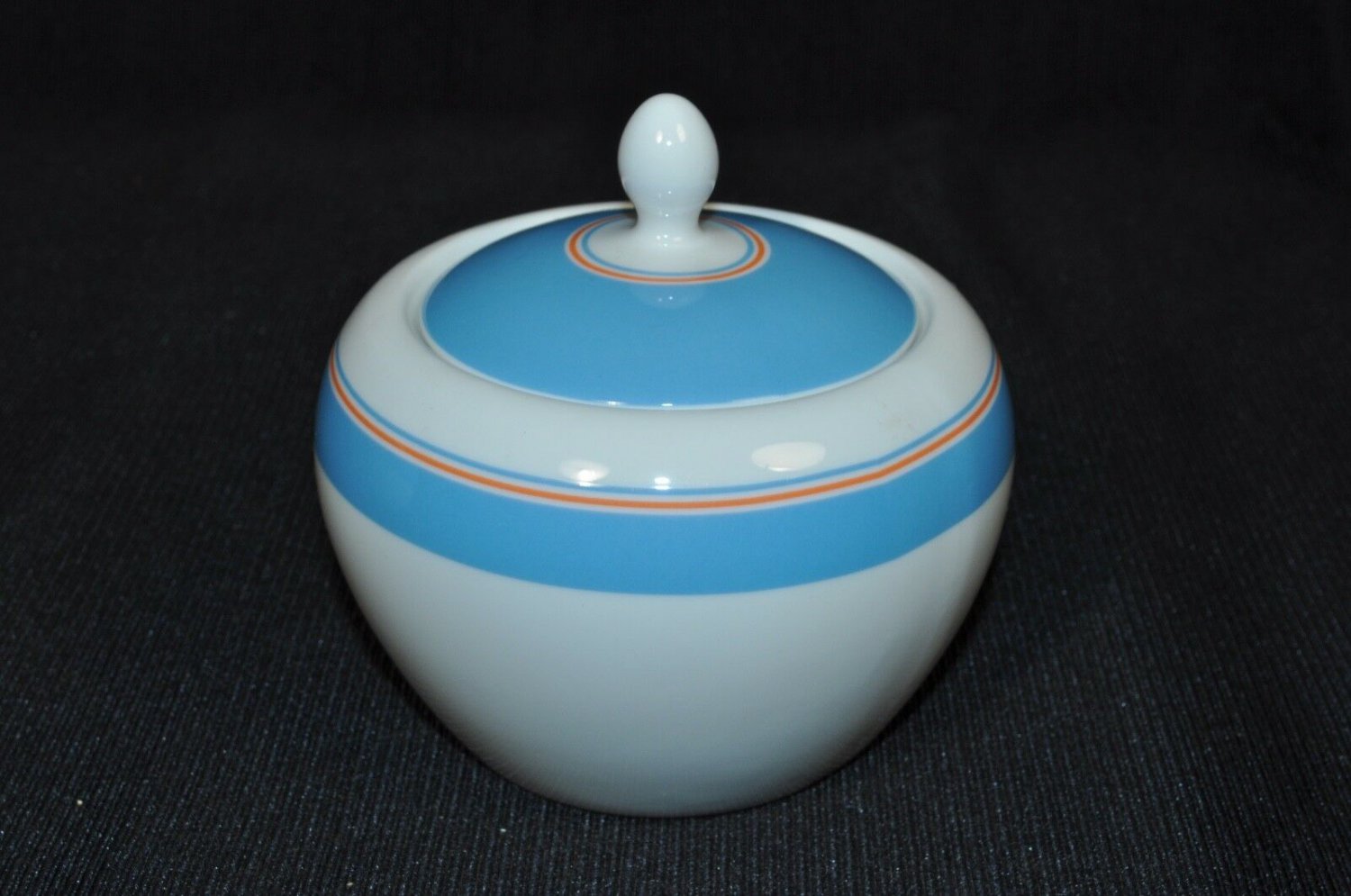 LENOX Kate Spade Cays Stripe Blue Sugar Bowl Creamer Set New