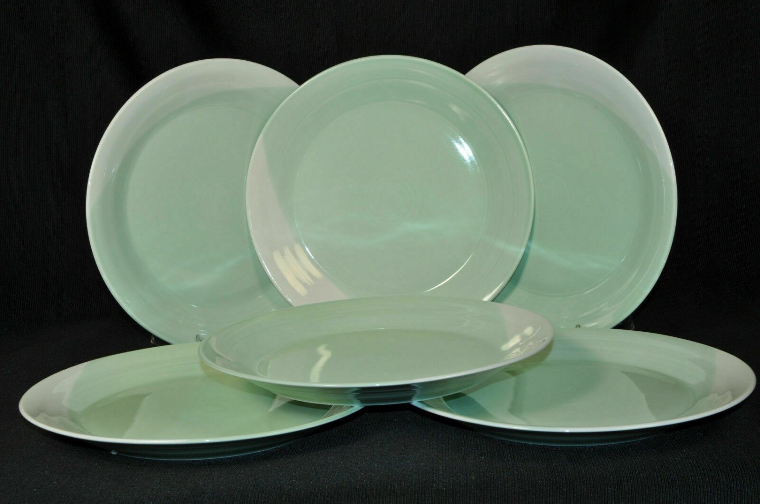 ROYAL DOULTON 1815 Pastel Green Dinner Plates Handcrafted Set/6 New