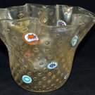 MURANO Art Glass Gambaro & Poggi Handkerchief Millefiori Clear/Gold Vase New MURANO Art Glass Gambaro & Poggi Handkerchief Millefiori Clear/Gold Vase New