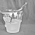 ION TAMAIAN Art Glass Hand Blown Clear/White Vase Fused Glass Romania New