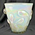 ION TAMAIAN Art Glass Hand Blown Shiny White Vase Vessel Fused Romania New