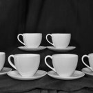 DIANE VON FURSTENBERG DVF Pebblestone White Tea Coffee Cup/Saucers Set/6 New