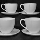 DIANE VON FURSTENBERG DVF Pebblestone White Tea Coffee Cup/Saucers Set/4 New