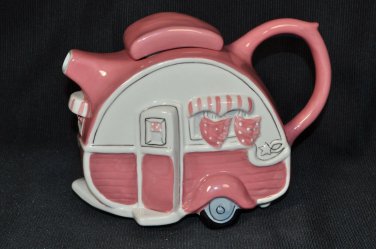 BLUE SKY Clayworks Dining Car Pink Tea Pot Teapot Ceramic  New