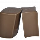 NAMBE Stoneware Tri Corner Espresso Brown Salt and Pepper Shaker Set NIB
