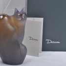 DAUM Crystal Cat Chat Perche Violet by Lhoste Signed with COA NIB #1