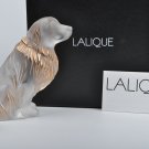 LALIQUE Crystal Golden Retriever Figurine Clear Gold Collectible NIB
