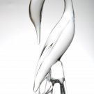 DAUM Clear Crystal Large Swan Figurine Signed Mint