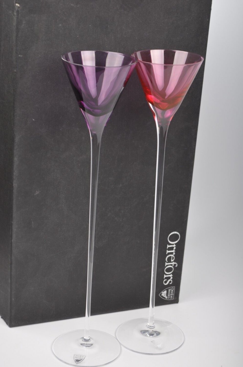 ORREFORS Crystal Ceremony Snaps Glasses Pair by Erika Lagerbielke NIB