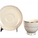 NORITAKE Fine China Aria Platinum Tea/Coffee Cup And Saucer Set New NORITAKE Fine China Aria Platinum Tea/Coffee Cup And Saucer Set New