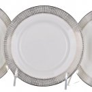 WEDGWOOD Vera Wang Fine China Gilded Weave Platinum Tea Saucer Set/3 New