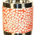 DIANE VON FURSTENBERG DVF Home Ice Bucket With Lid Square Dot Coral/White New