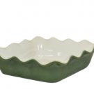 EMILE HENRY Square Ruffled Baking Dish Green Olive  9.5" France  New