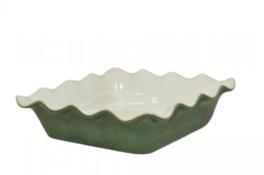 EMILE HENRY Square Ruffled Baking Dish Green Olive  9.5" France  New