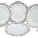 WEDGWOOD Vera Wang Fine China Gilded Weave Platinum Tea Saucer Set/4 New