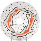 CZECH REPUBLIC Art Glass Decorative Plate for Oggetti Bas Relief Signed New