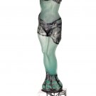 ION TAMAIAN Art Glass Frosted Green Woman Torso Sculpture Hand Blown Fused New