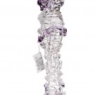 ION TAMAIAN Art Glass Clear Woman Torso Sculpture Hand Blown Fused Purple New