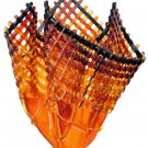 MURANO Art Glass Unique Amber Vase by Cesare Sent Italy Hand Blown New