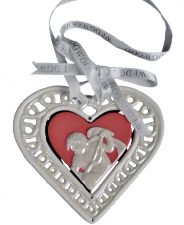 WEDGWOOD White Jasper Our First Christmas Annual Ornament Heart 2007 NIB