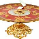 MURANO Art Glass Decorative Footed Tray Red/Gold by Decotech Hand Made Italy New