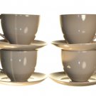 DIANE VON FURSTENBERG DVF Pebblestone Smoke Tea Coffee Cup/Saucer Set/4 New